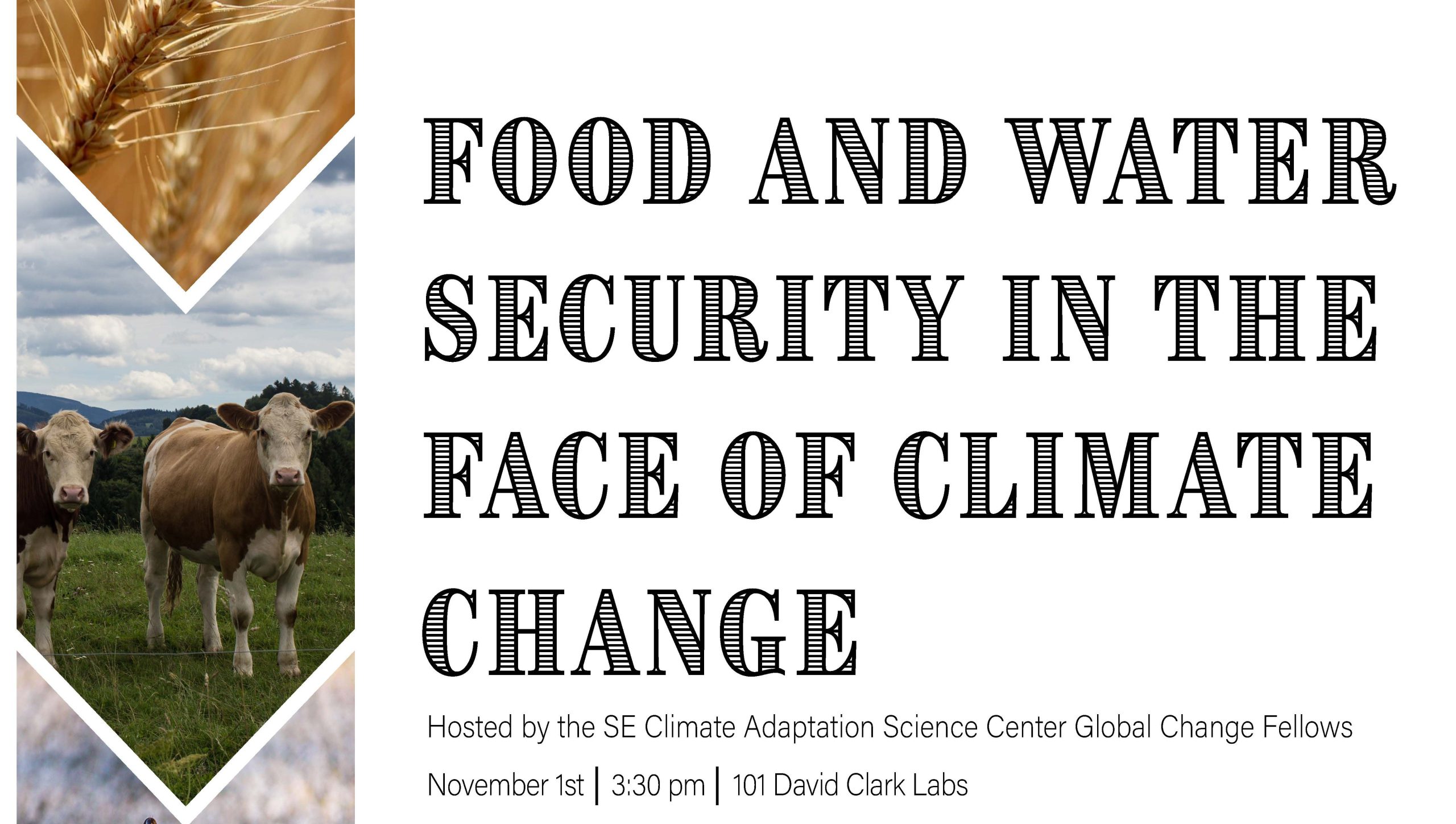 Food Security in the Face of Climate Change forum flyer.
