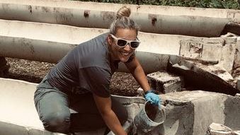 Bonnie Myers conducting field work in Puerto Rico
